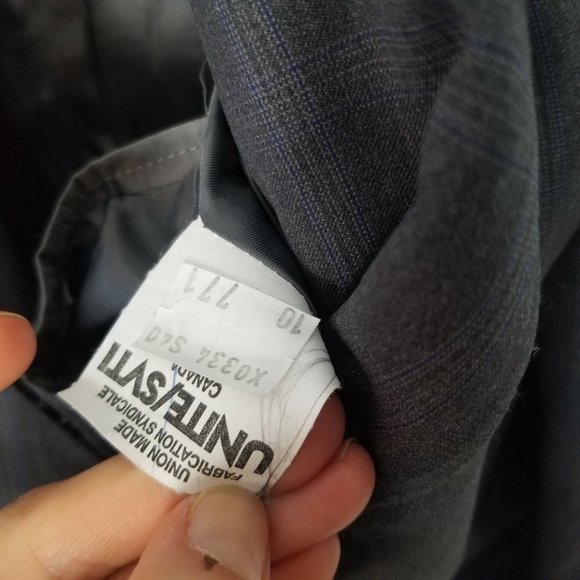 Peter Millar Mens 40S Gray Plaid Long Sleeves Wool 2-Piece Blazer Suit Set - Picture 6 of 14